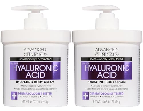 Hyaluronic Acid Body Moisturizer with Vitamin E - Hydrating Lotion for Dry Skin, Wrinkles & Aging - 16oz, 2-Pack