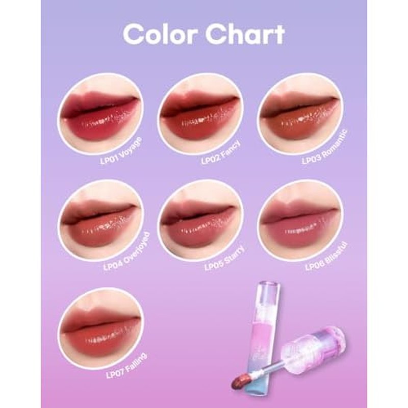 DEARMAY LA PISTE LIP TINT LP05 Starry 0.14 oz. long lasting lip stain with glossy finish and lightweight texture, non sticky, hydrating formula with no flaking and glassy vivid tint, korean makeup