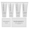 World Amenities - Bodyography Blanc Mini Travel Size Toiletries Bathroom Kit | Vanilla White Tea| Shampoo, Conditioner, Body Wash, Lotion, Artisan Soap and Massage Bar
