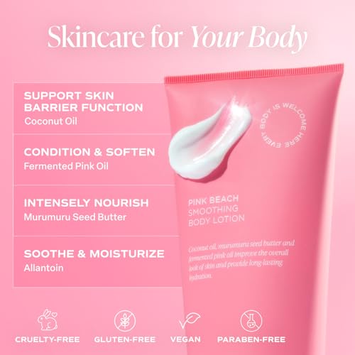 Saltair Pink Beach Body Care Bundle ? Body Wash (2x17oz) & Body Lotion (2x10oz) | Hydrating Cleanser and Moisturizing Cream for Women and Men