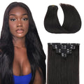 Black Clip-In Hair Extensions 28 Inch 120g Natural Human Hair for Black Women