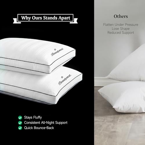 White King Size Luxury Pillows Set of 2 - Hotel Collection Support & Comfort