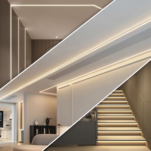 Plaster-In LED Channel Track with White Diffuser - 8 Variation