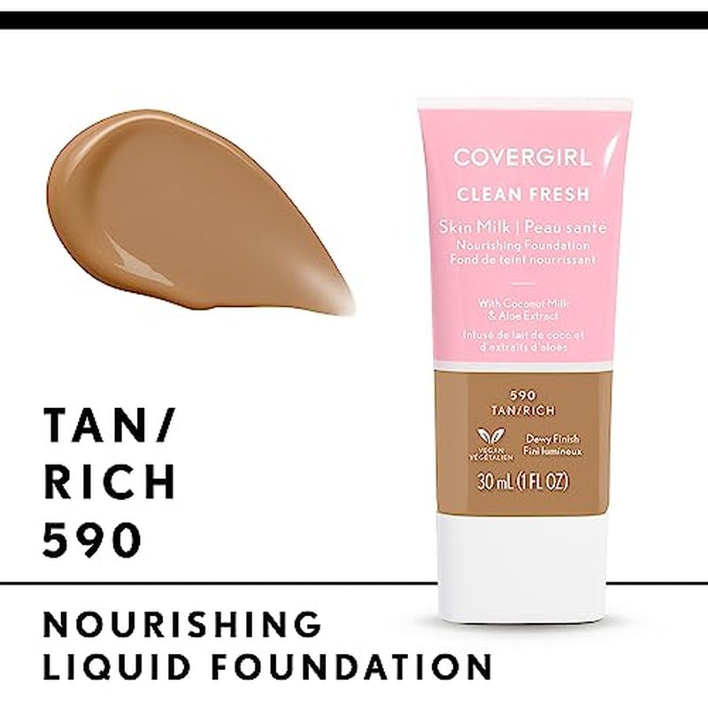 COVERGIRL, Clean Fresh Skin Milk Foundation, Tan/Rich, 1 Count (packaging may vary) (Pack of 2)
