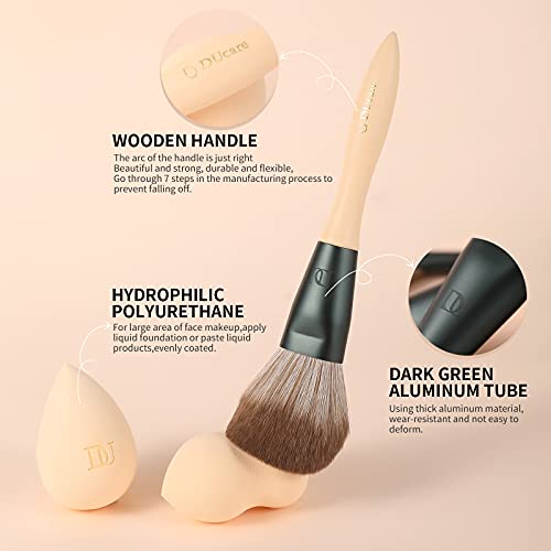 DUcare Makeup Brushes 14Pcs with 3Pcs Makeup Spong & Cosmetic Bag &Makeup Brush Cleaner