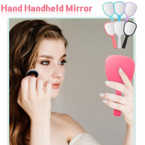 36Pcs Small Handheld Mirrors with Handle - 6 Bright Colors for Makeup & Travel - Vinsot
