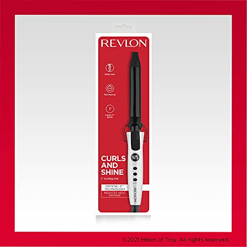 Revlon Crystal C + Ceramic Hair Curling Iron | Long-Lasting Shine and Less Frizz, (1 in)