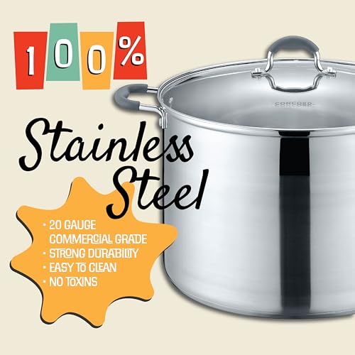 Stainless Steel Canning Pot Set - 20 Quart with Rack & Accessories, Induction Compatible