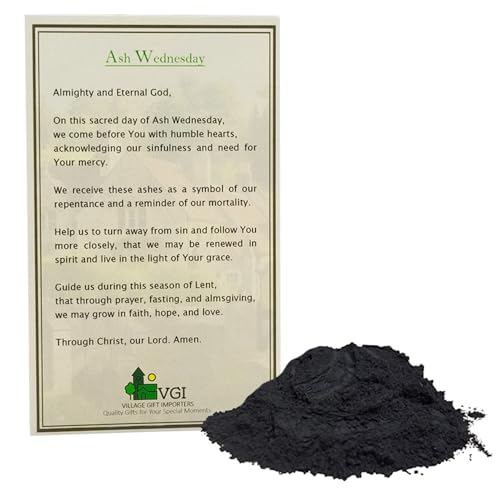 Palm Ashes and Blessing Card | For use at Ash Wednesday Services | Christian and Catholic Church Supplies | Black | Serves Congregation of 500 People