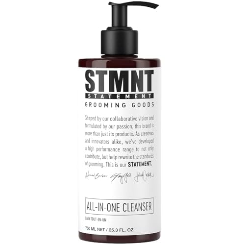 STMNT Grooming Goods All-In-One Daily Cleanser | SLS/SLES Sulfates Free | Extra Caring Formula w/Activated Charcoal & Menthol