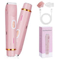 Ladies Electric Razor, 2 in 1 Dual Head Shaver Women, Bikini Trimmer for Women Personal Body Face Leg Arm Hair USB Charge Waterproof Wet and Dry (Pink)