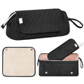Leuded Travel Hair Tool Bag with Heat-Resistant Mat - BlackA