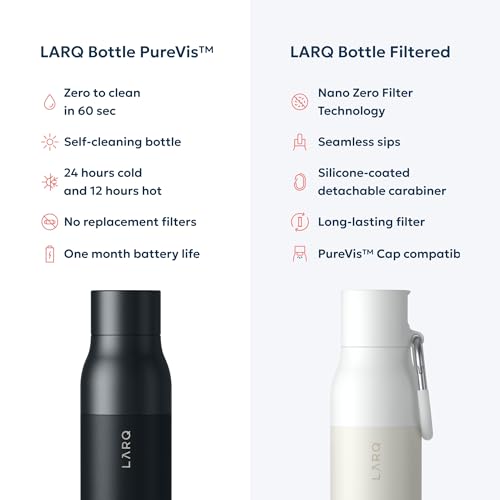 25 Ounce Self-Cleaning UV Water Bottle - Obsidian Black, Insulated Stainless Steel