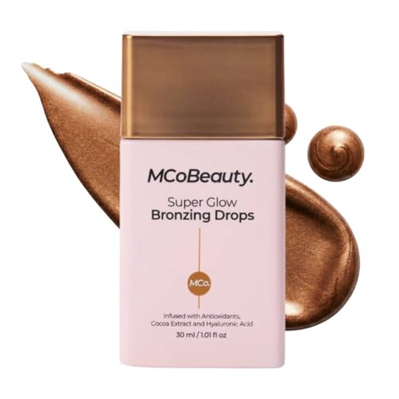 MCoBeauty - Super Glow Bronzing Drops - Effortless Face Tan with Shimmer Formula - Face Care, Bronze Drops - Contains Hyaluronic Acid, White Tea Extract, Cocoa Extract and More