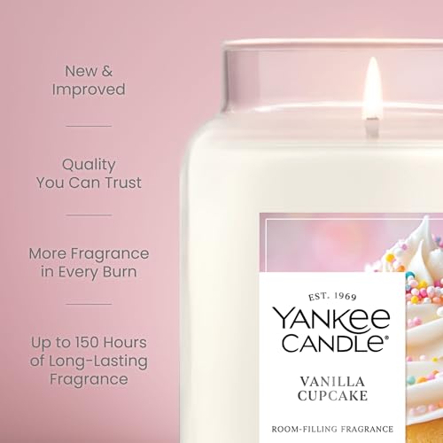 Vanilla Cupcake Scented Candle Pack of 4 - Large 22oz Jar, Up to 150 Hours Burn Time