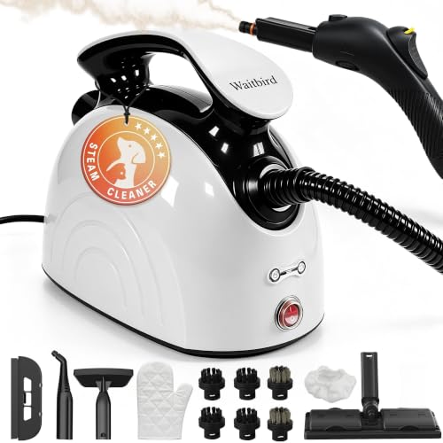 Waitbird Multi-Purpose Steam Cleaner - White, 4.5 Bar 300°F Deep Steam for Tile & Grout