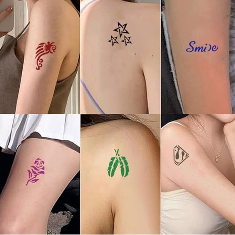 32pcs Black Rose Flower Temporary Tattoo Sticker For Women,Multiple Floral Pattern Designs(7.5X3.8 inch)