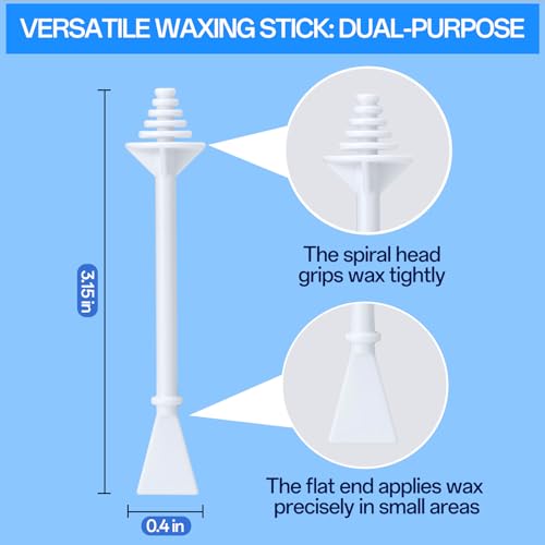 Nose Wax Sticks (60 Pcs) - Dual-Head Wax Hair Removal Applicator for Nostril, Ear, Eyebrow & Upper Lip, Painless, Disposable Waxing Sticks for Men & Women