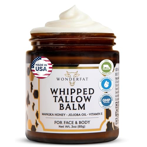 Unscented Fragrance-Free Whipped Tallow Balm – Beef Face & Body Moisturizer 3oz