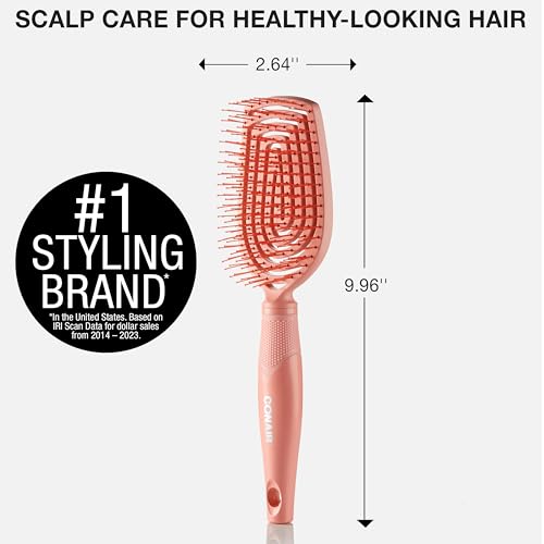 Conair Scalp Care Detangling hairbrush - Curly Hair Brush - Scalp Massager - hairbrushes for women & men - detangler for all lengths - can use wet or dry - Standard