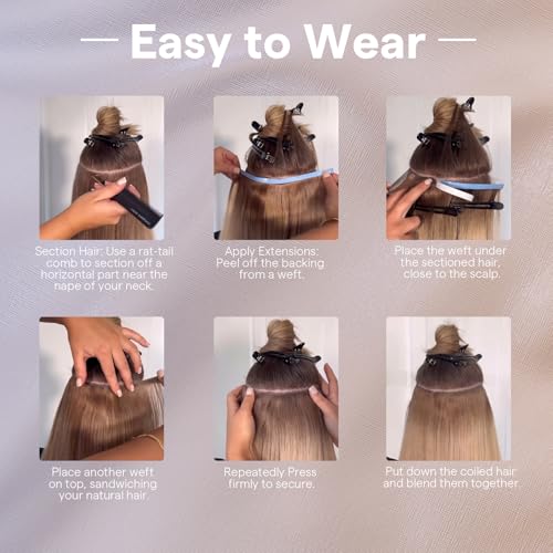 Full Shine Tape-In Weft Hair Extensions - Desert Blonde Highlighted 20 Inch (Pack of 50G)