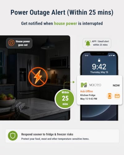 WiFi Freezer Thermometer with Hub & 2 Sensors - Remote Temperature Monitoring