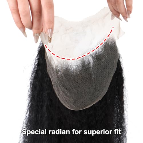 Kerriana 12 Inch Kinky Straight Lace Frontal Human Hair 13x4 Natural Yaki Closure