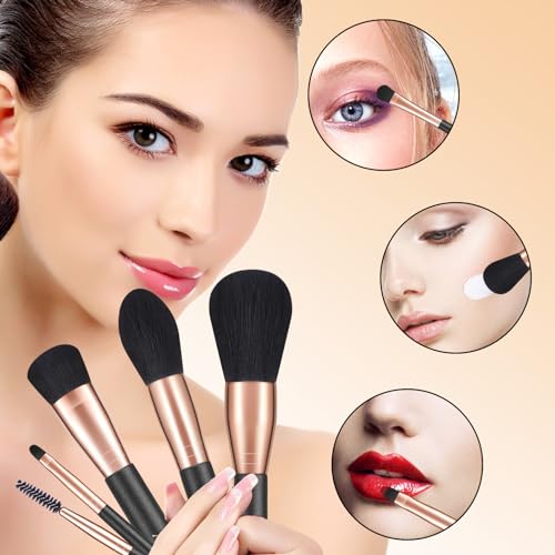 AirWos 14-Piece Professional Makeup Brush Set with Case - Synthetic, Pearl Handles