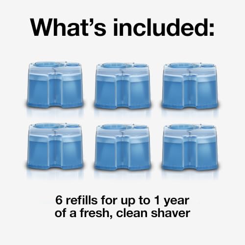 Braun Clean & Renew Refill Cartridges 34.2 Fl Oz Pack of 6 - Compatible with Clean&Charge System