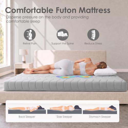 6-Inch Thick Floor Mattress - Japanese Futon for Sleeping & Lounging