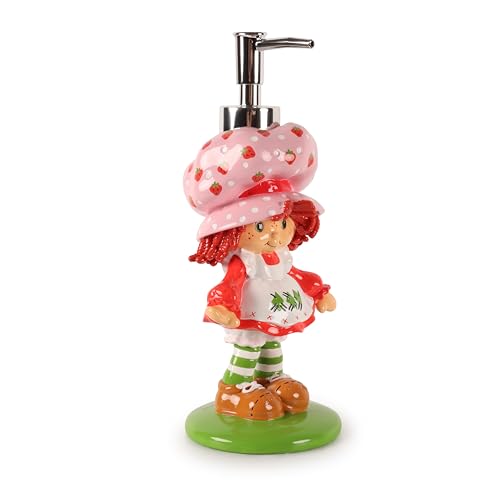 Kids Soap Dispenser - Strawberry Shortcake Resin Hand Pump for Bathroom & Kitchen - Multi