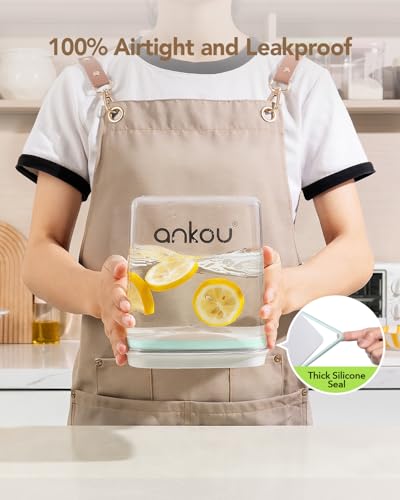 Ankou 4L & 2.65L Food Storage Container Set, Airtight Plastic Canisters with Lids & Scoops