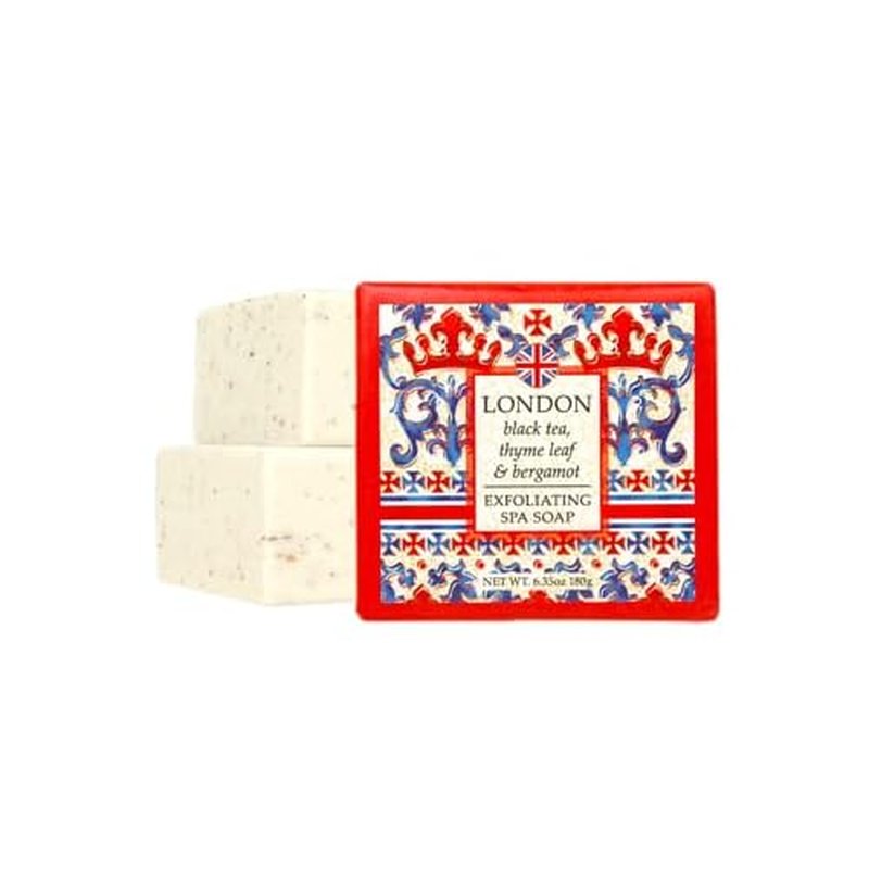 Greenwich Bay Destination Exfoliating Spa Soaps 7 Piece Set of 6.35 Ounce Bars - Travel to London, Kyoto, Tahiti, Paris, Fiji, Morocco, and Sicily without leaving your home!