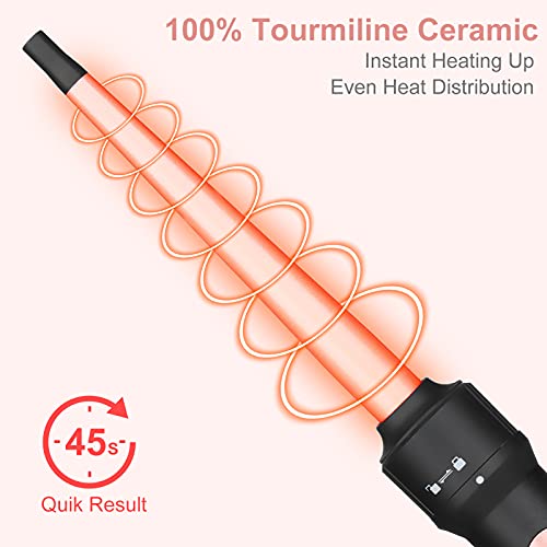 Emocci Pro Rose Gold 5-in-1 Curling Wand Set with Large Ceramic Barrels