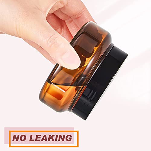 Amber 36 Pack 5 oz Refillable Plastic Lotion Containers with Lids - Leakproof Cosmetic Jars