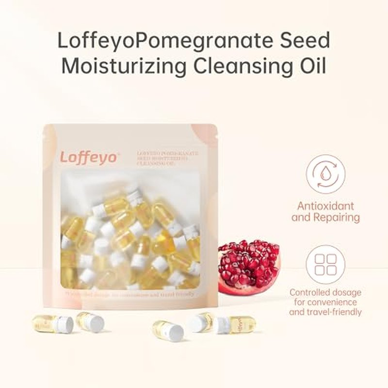 20PCS Travel Cleansing Oil Makeup Remover, Individually Mini Size Packaged Units, Moisturizing Pomegranate Seed, Travel Essential, Hotel Use