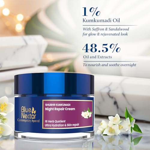 Night Face Moisturizer with Kumkumadi Oil & Herbs for Deep Hydration