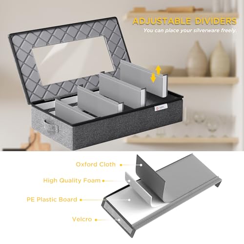 8-Piece China Storage Container Set with Hard Shell & Felt Dividers for Dinnerware