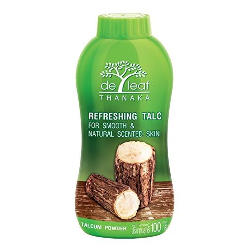 DE LEAF THANAKA Refreshing Talc Smooth and Natural Scented Skin, Talcum Powder Beauty Skincare Face Body Clean Fresh Cooling Sooth Irritation, 80 g 1 Pack Count