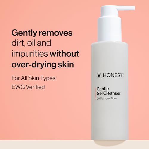 Honest Beauty Gentle Gel Everyday Face Cleanser + Moisturizing Hydrogel Cream Bundle | Vegan + Safe for Sensitve Skin | 5 fl oz, 1.7 fl oz