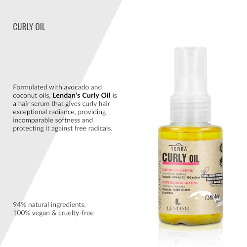 Curly Hair Oil with Avocado & Coconut - Shine, Frizz Control & Heat Protection - 75ml
