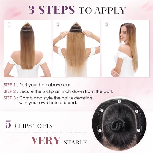 Dark Brown 10-Inch 40g One-Piece Clip-In Human Hair Extensions - Easy Volume & Length