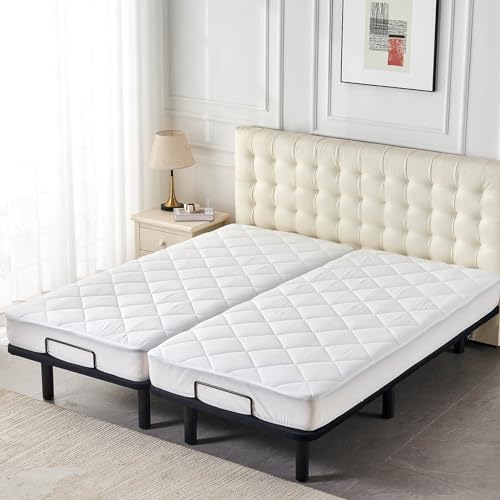 Kingnex California King Mattress Topper Split Cal King 2x36x84 Reversible Plush