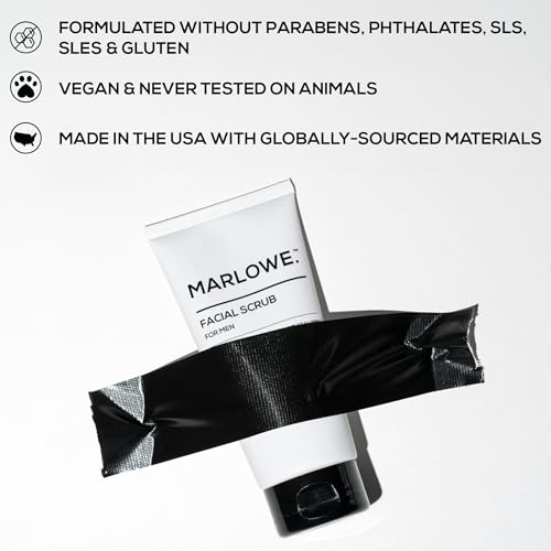 MARLOWE. Men's Face Wash & Scrub Bundle ? Daily Cleanser with Natural Extracts + Exfoliating Formula with Fresh Woodsy Scent
