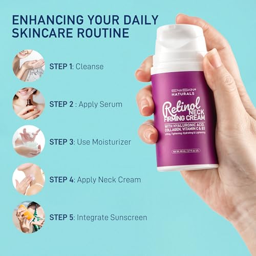 Retinol Neck Firming Cream: Advanced Face Tightening and Lifting Cream with Hyaluronic Acid, Collagen and Vitamin - Tightening Wrinkles, Firming Sagging Skin on Face, Neck, D?collet? - 2.7 Oz