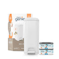 Lily White Diaper Genie Select Stainless Steel Diaper Pail Gift Set with 2 Jumbo Refills
