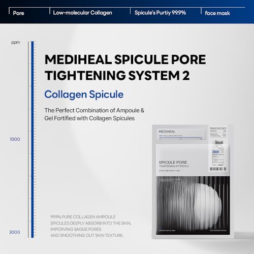 Mediheal Collagen Spicule 3000ppm Intensive Serum ? Micro Needle Serum for Pore Care, Soothing & Skin Texture Improvement, 2-Step,Collagen Spicule Ampoule and Gel Mask Set,Skin Booster,10pcs