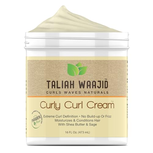 Natural Curly Curl Cream 16oz - Defines Waves & Coils, No Frizz, Paraben-Free