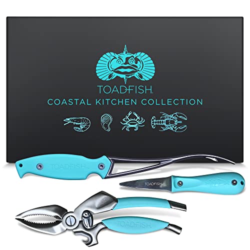 Seafood Tool Set with Crab Cracker, Oyster Knife & Shrimp Deveiner