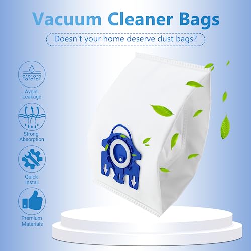 Blue & White 20 Pack 3D Airclean Dust Bags for Miele GN Vacuum Cleaners